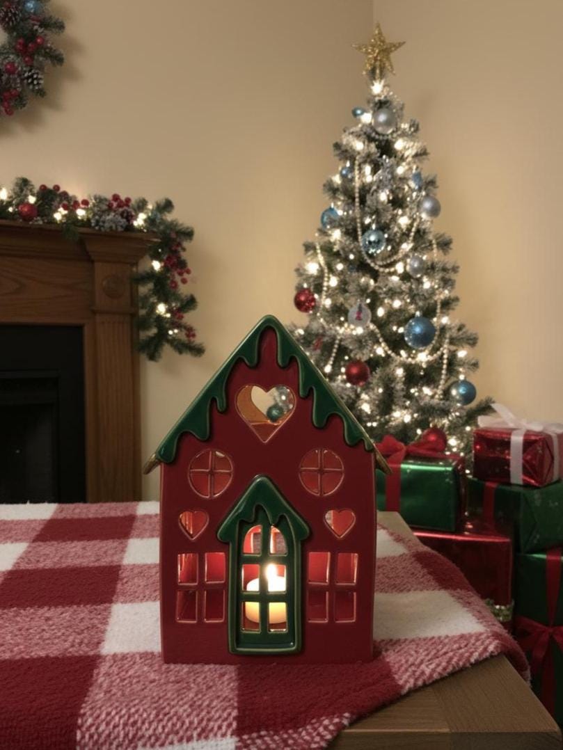 Christmas Candle Holder Pottery Template, Ceramic Slab Building, Digital Download