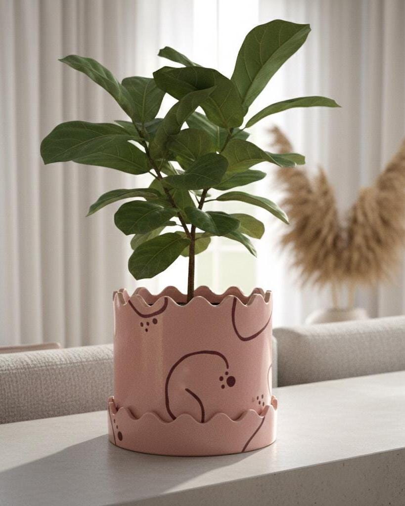 Round Planter Pottery Template, Ceramic Slab Building, Video Tutorial, Digital Download