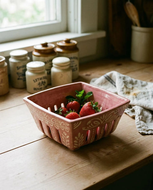 Berry Bowl Pottery Template, Mini Colander, Ceramic Slab Building, Digital Download