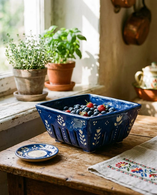 Berry Bowl Pottery Template, Mini Colander, Ceramic Slab Building, Digital Download