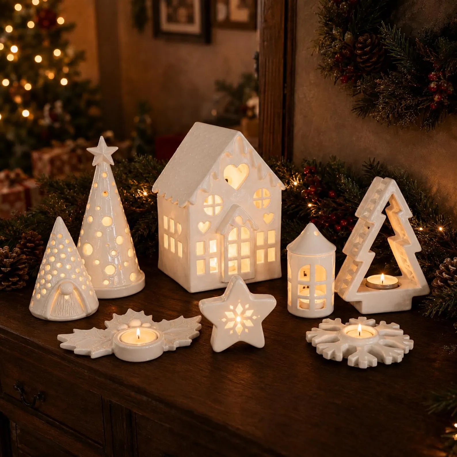 Cone Candle Holder Pottery Template, Ceramic Slab Building, Christmas Home Decor,  Digital Download
