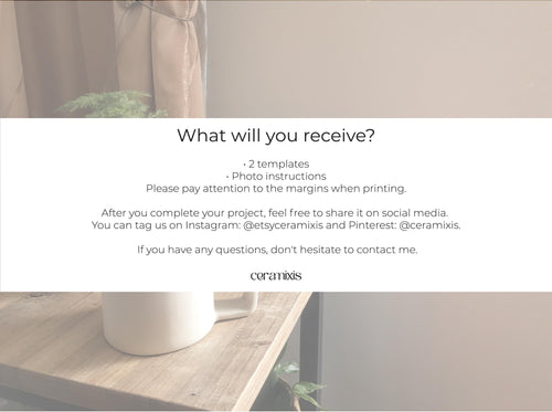 Mug Pottery Template – Design 2, Ceramic Slab Building, Digital Download