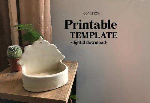 Wall Sconce Candle Holder Pottery Template, Ceramic Slab Building, Digital Download