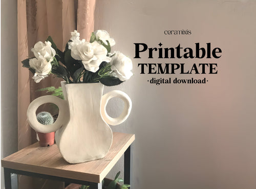Vase Pottery Template – Design 10, Ceramic Slab Building, Digital Download