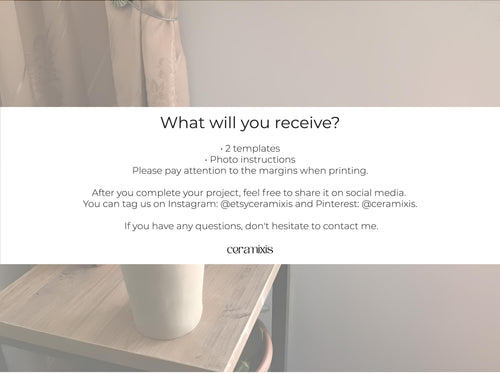 Travel Mug Pottery Template, Ceramic Slab Building, Digital Download