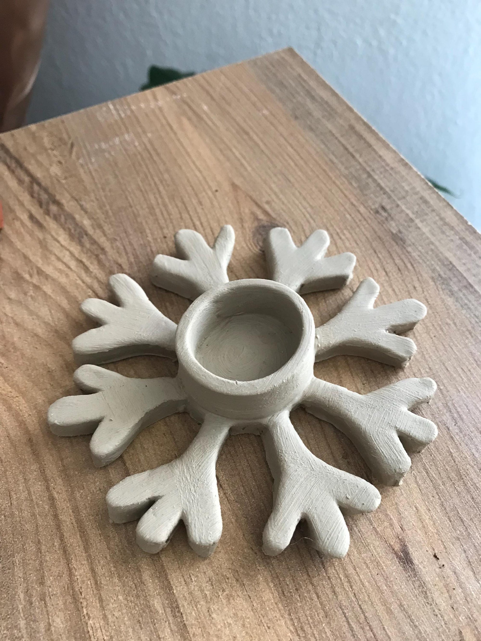Snowflake Candle Holder Pottery Template, Ceramic Slab Building, Digital Download