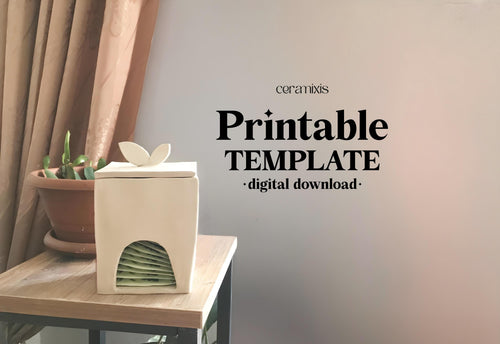 Tea Bag Dispenser Pottery Template, Ceramic Slab Building, Digital Download