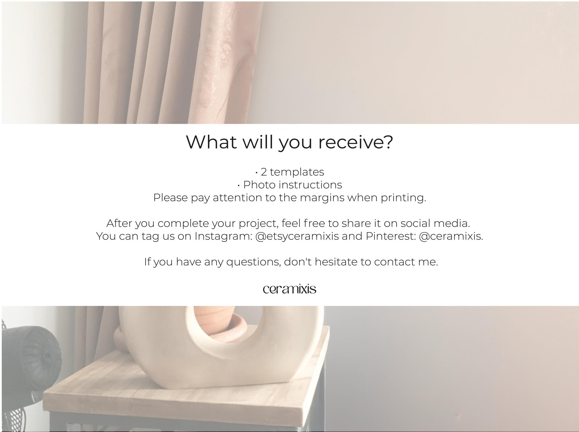 Vase Pottery Template – Design 2, Ceramic Slab Building, Digital Download
