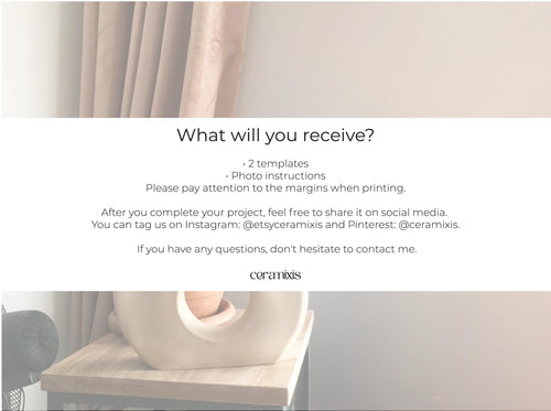 Vase Pottery Template – Design 2, Ceramic Slab Building, Digital Download