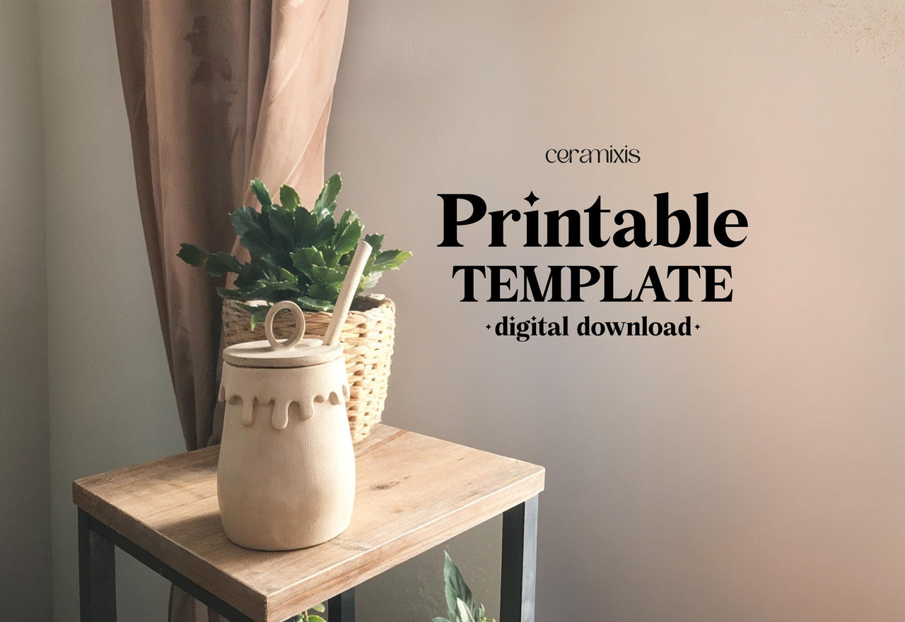 Honey Jar Pottery Template, Ceramic Slab Building, Digital Download