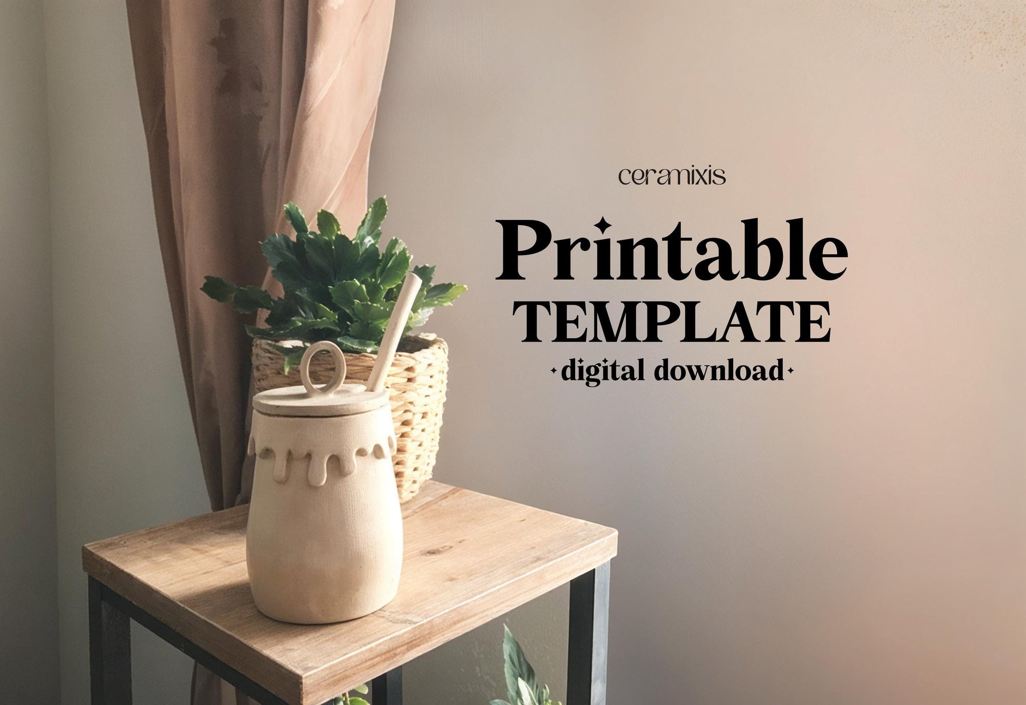 Honey Jar Pottery Template, Ceramic Slab Building, Digital Download