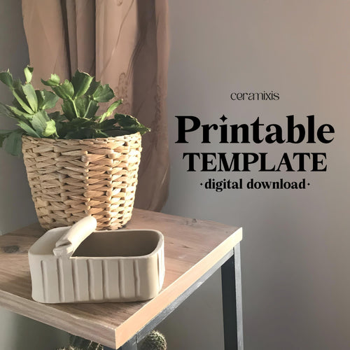 Sardine Box Pottery Template, Portuguese Style, Ceramic Slab Building, Digital Download