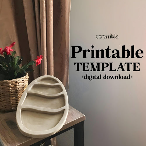 Egg Shaped Plate Pottery Template, Easter Decor, Ceramic Slab Building, Digital Download
