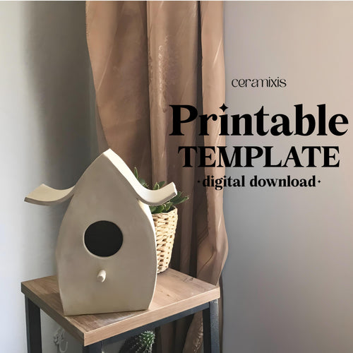 Birdhouse Pottery Template, Ceramic Slab Building, Digital Download