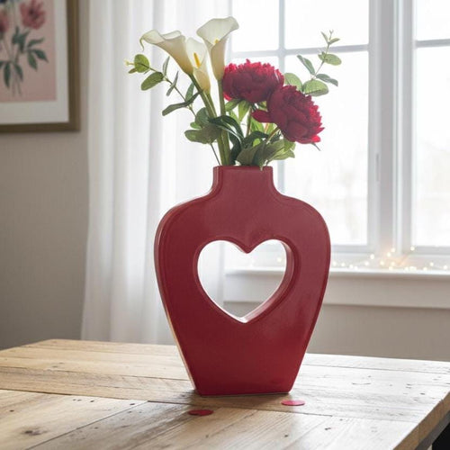 Heart Shaped Vase Pottery Template, Ceramic Slab Building, Digital Download