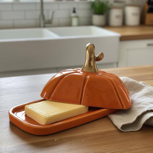 Pumpkin Butter Dish Pottery Template, Ceramic Slab Building, Digital Download