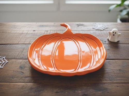 Pumpkin Plate Pottery Template, Halloween Decor, Ceramic Slab Building, Digital Download