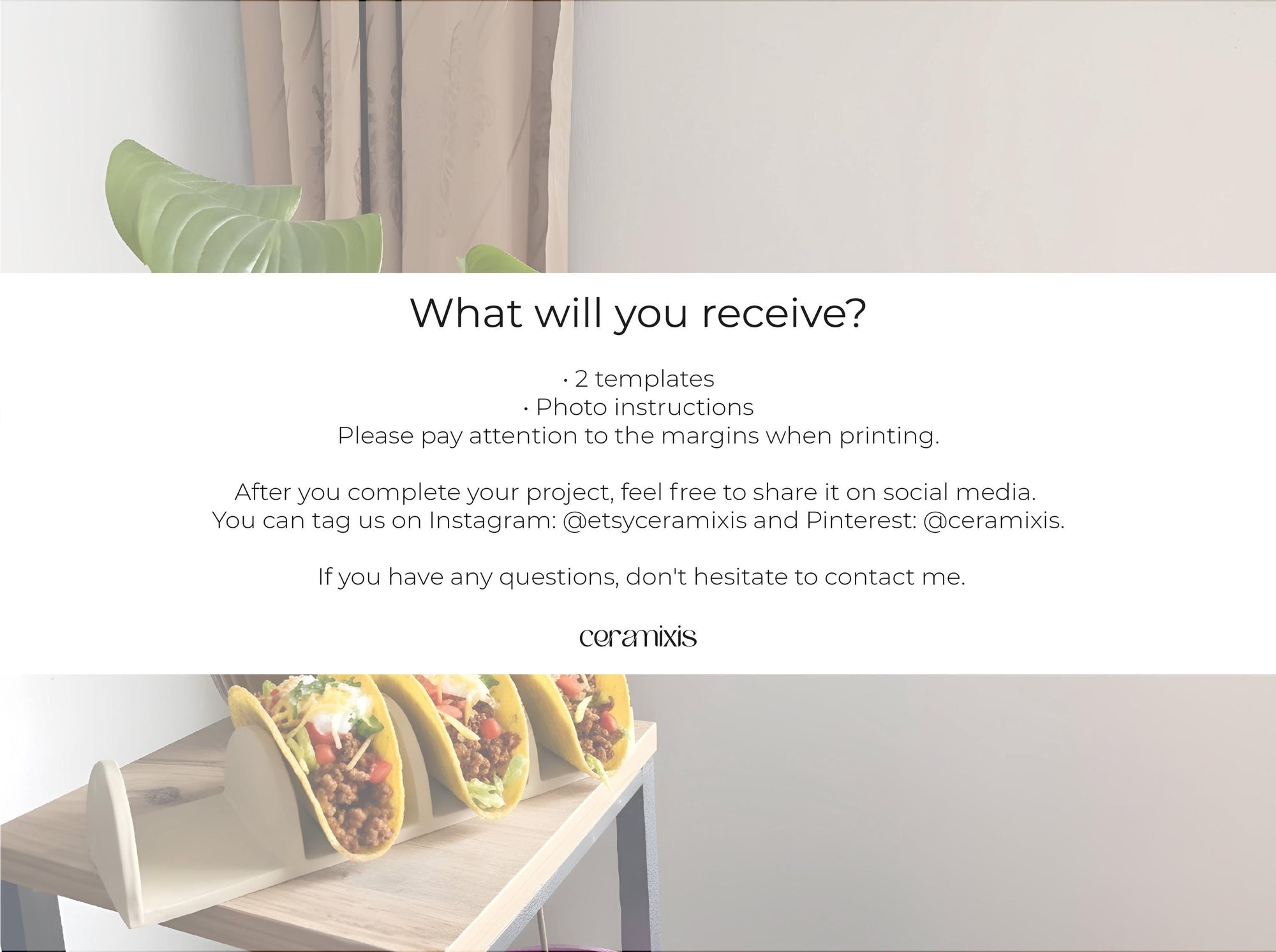 Taco Holder Pottery Template, Ceramic Slab Building, Digital Download