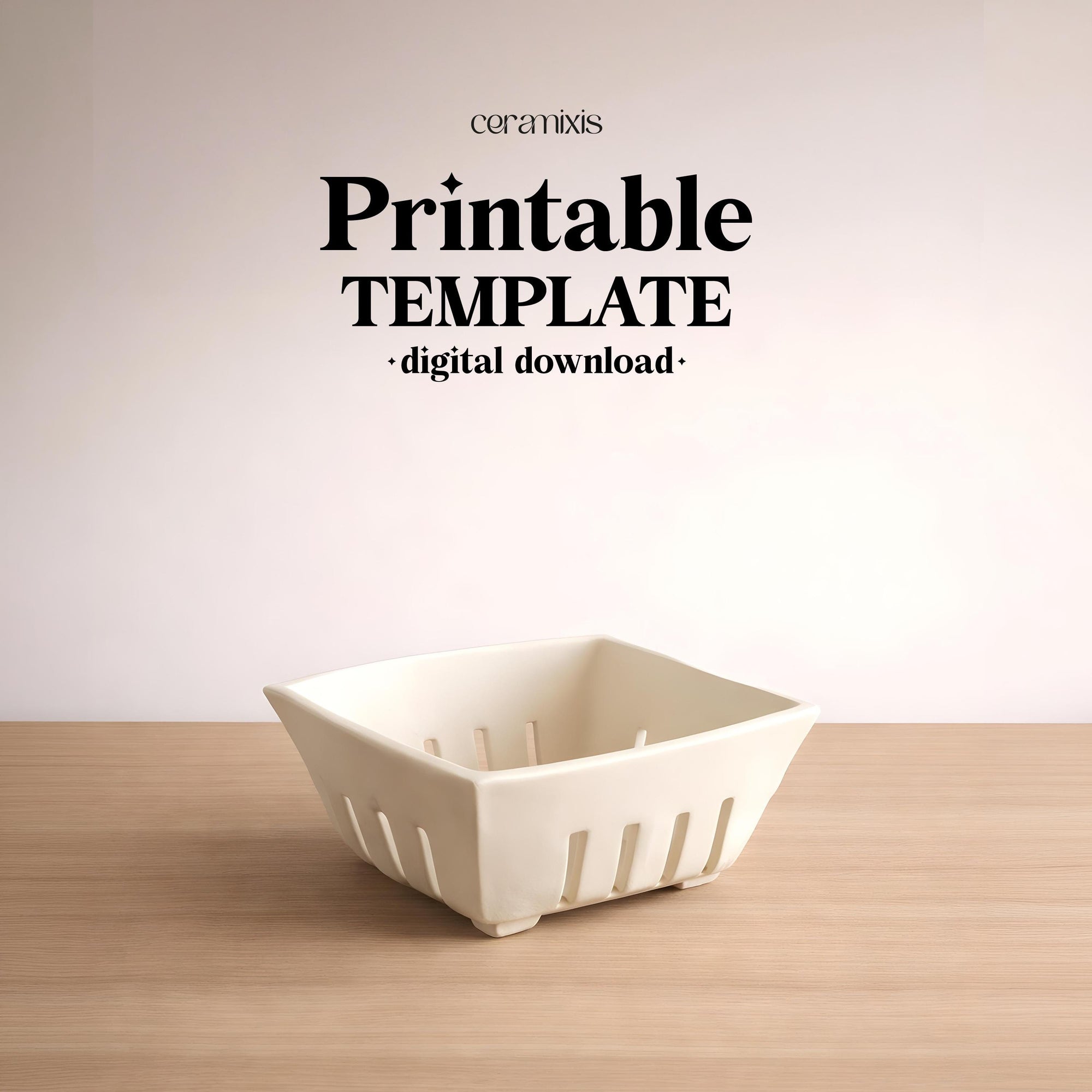 Berry Bowl Pottery Template, Mini Colander, Ceramic Slab Building, Digital Download