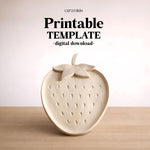 Strawberry Plate Pottery Template, Ceramic Slab Building, Digital Download