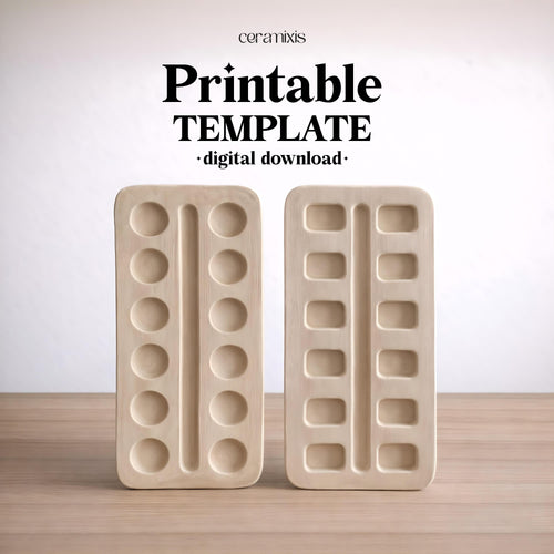 Paint Palette Pottery Template – Design 1, Ceramic Slab Building, Digital Download