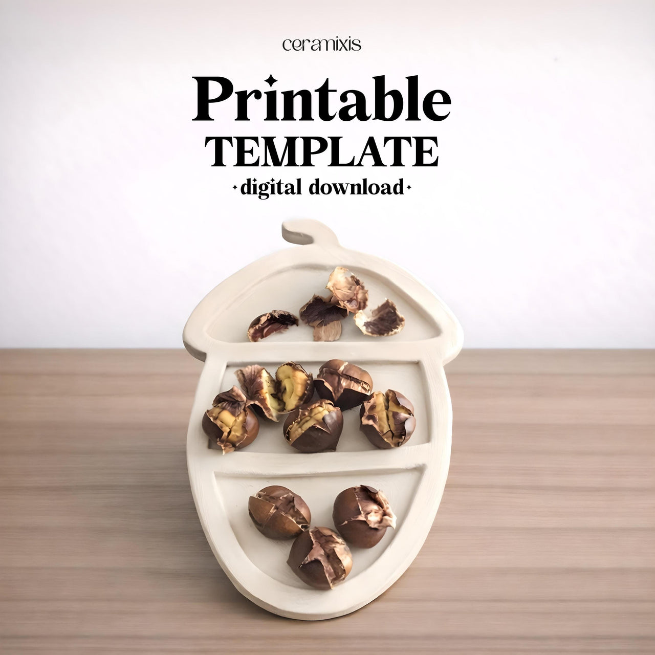 Acorn Plate Pottery Template, Ceramic Slab Building, Digital Download