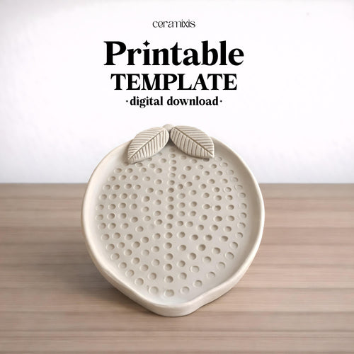 Lemon Plate Pottery Template, Ceramic Slab Building, Digital Download