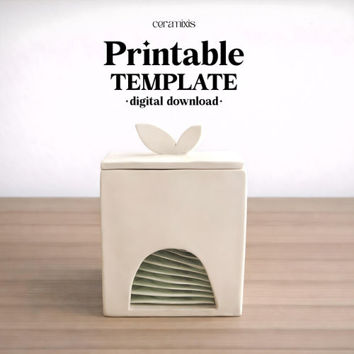 Tea Bag Dispenser Pottery Template, Ceramic Slab Building, Digital Download