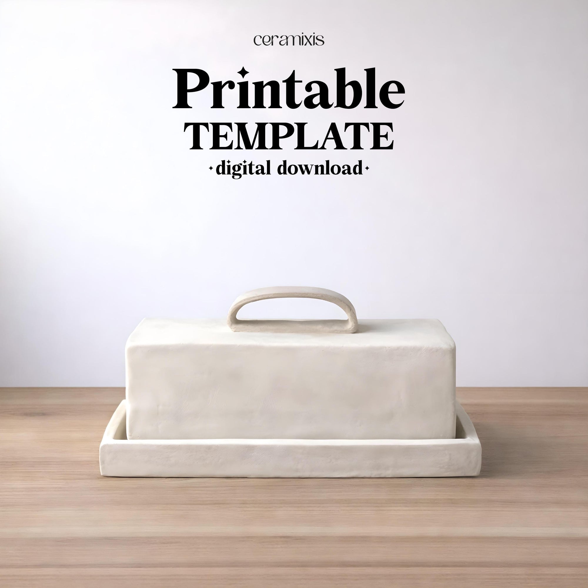 Butter Dish Pottery Template, Ceramic Slab Building, Digital Download