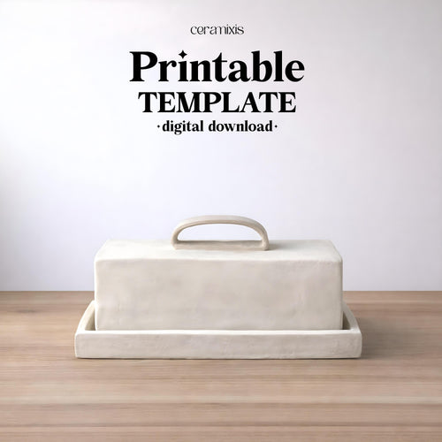 Butter Dish Pottery Template, Ceramic Slab Building, Digital Download
