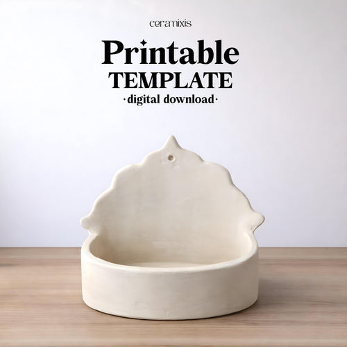Wall Sconce Candle Holder Pottery Template, Ceramic Slab Building, Digital Download