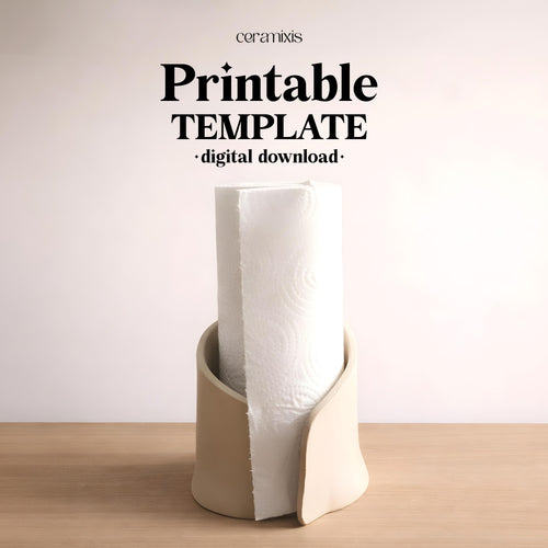 Paper Towel Holder Pottery Template, Ceramic Slab Building, Digital Download