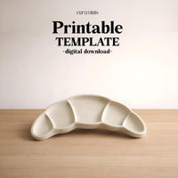 Croissant Plate Pottery Template, Ceramic Slab Building, Digital Download