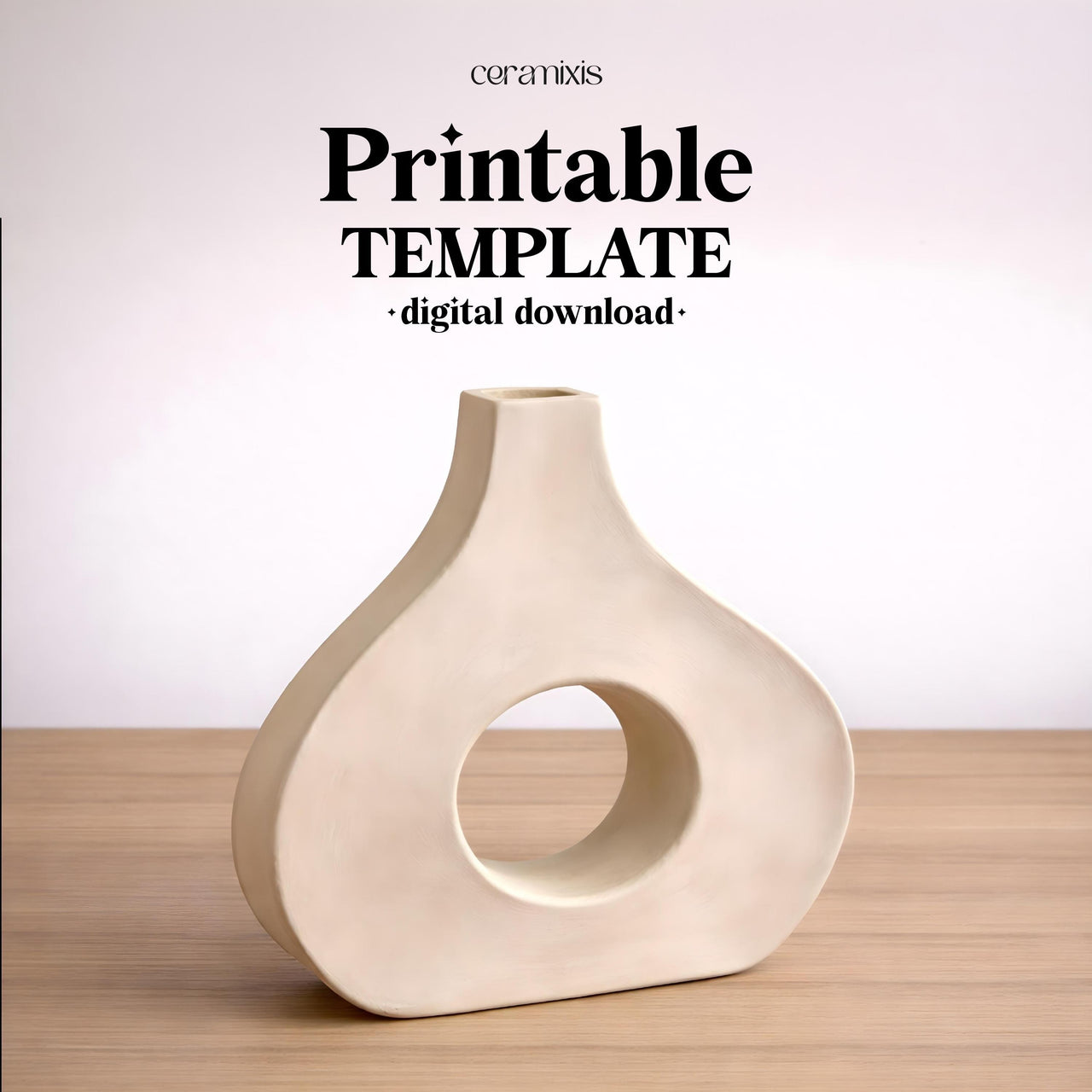 Vase Pottery Template – Design 8, Ceramic Slab Building, Digital Download