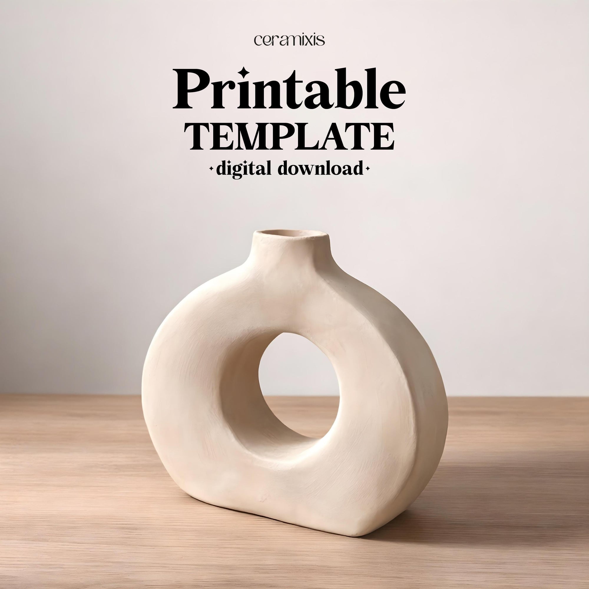 Vase Pottery Template – Design 2, Ceramic Slab Building, Digital Download
