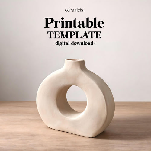 Vase Pottery Template – Design 2, Ceramic Slab Building, Digital Download
