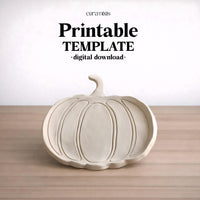 Pumpkin Plate Pottery Template, Halloween Decor, Ceramic Slab Building, Digital Download