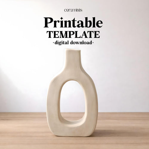 Vase Pottery Template – Design 4, Ceramic Slab Building, Digital Download