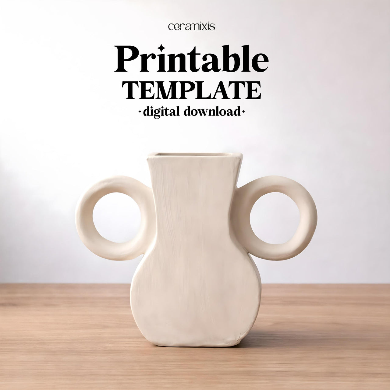 Vase Pottery Template – Design 10, Ceramic Slab Building, Digital Download