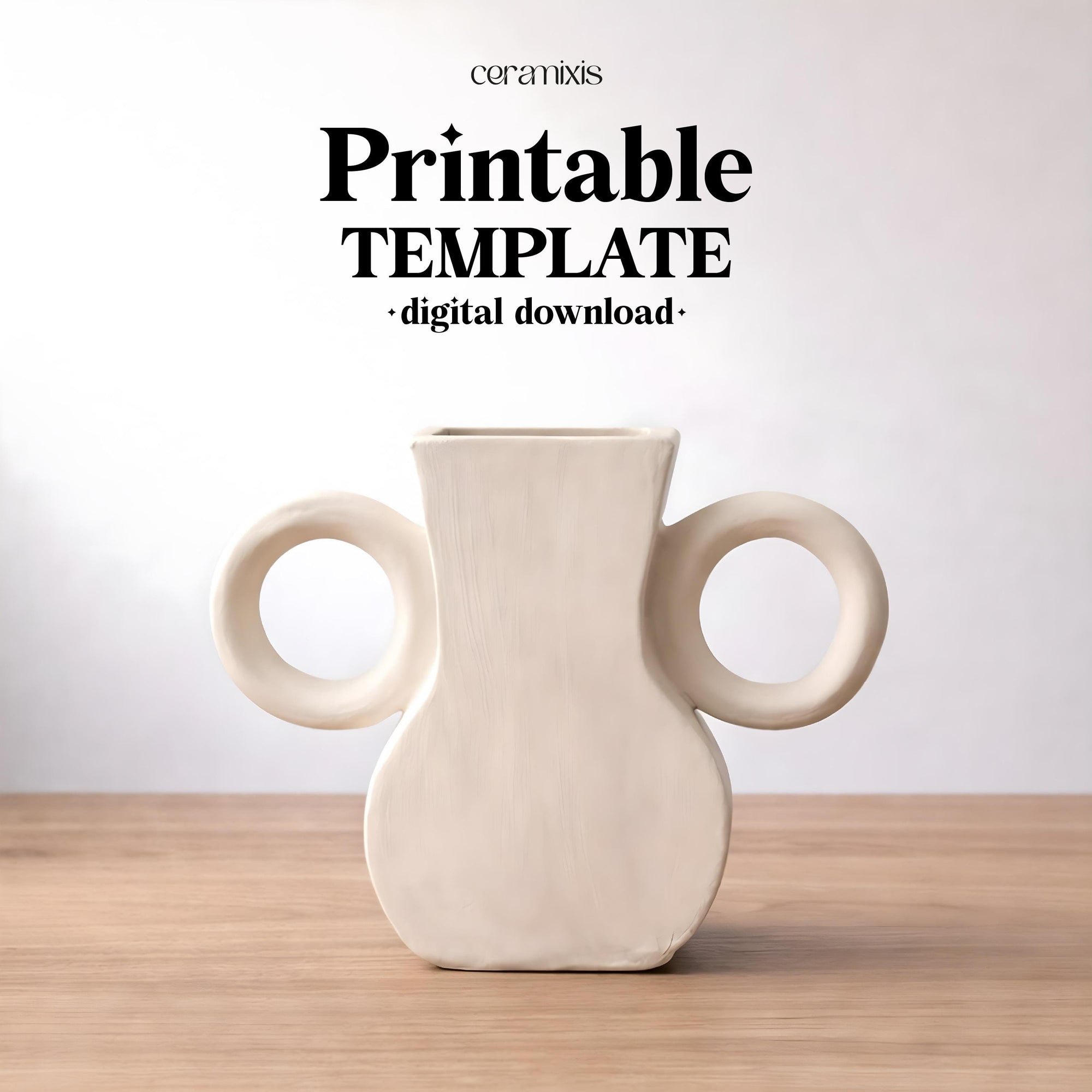 Vase Pottery Template – Design 10, Ceramic Slab Building, Digital Download