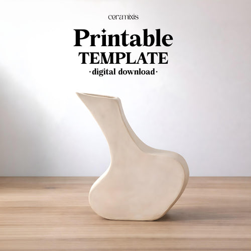 Vase Pottery Template – Design 11, Ceramic Slab Building, Digital Download