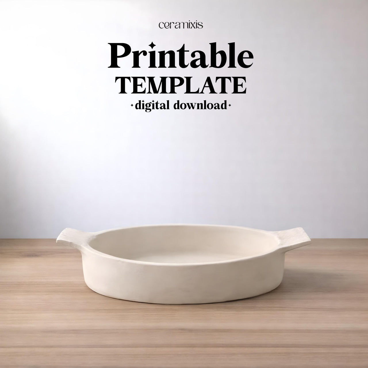 Baking Dish Oval Pottery Template, Ceramic Slab Building, Digital Download