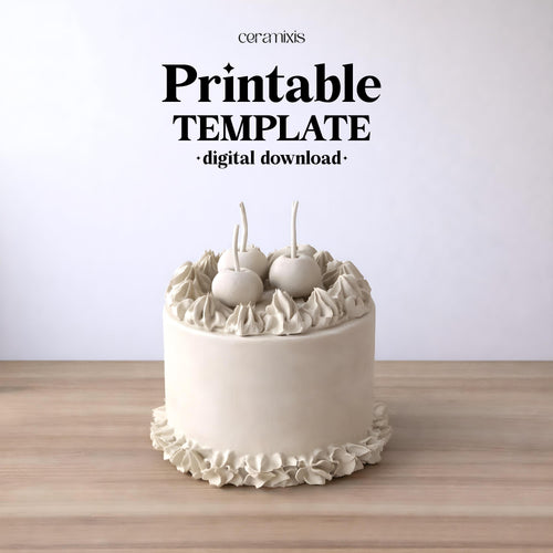 Round Cake Jar Organizer Pottery Template, Ceramic Slab Building, Digital Download