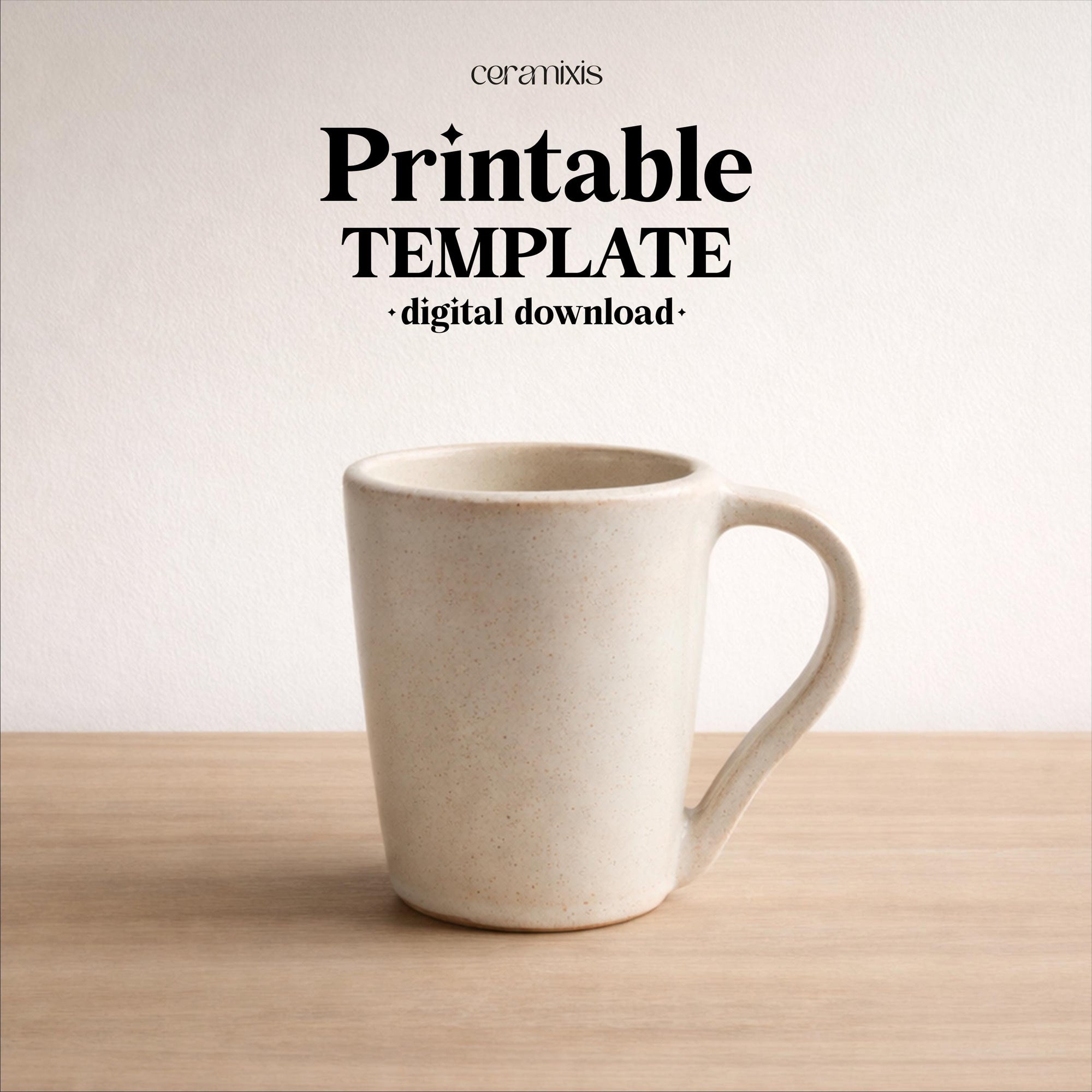 Mug Pottery Template – Design 3, Ceramic Slab Building, Digital Download