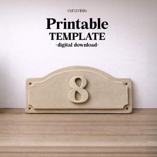 House Number Sign Pottery Template – Design 2, Ceramic Slab Building, Digital Download