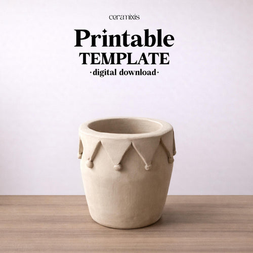 Elf Jar Pottery Template, Christmas Home Decor, Ceramic Slab Building, Digital Download