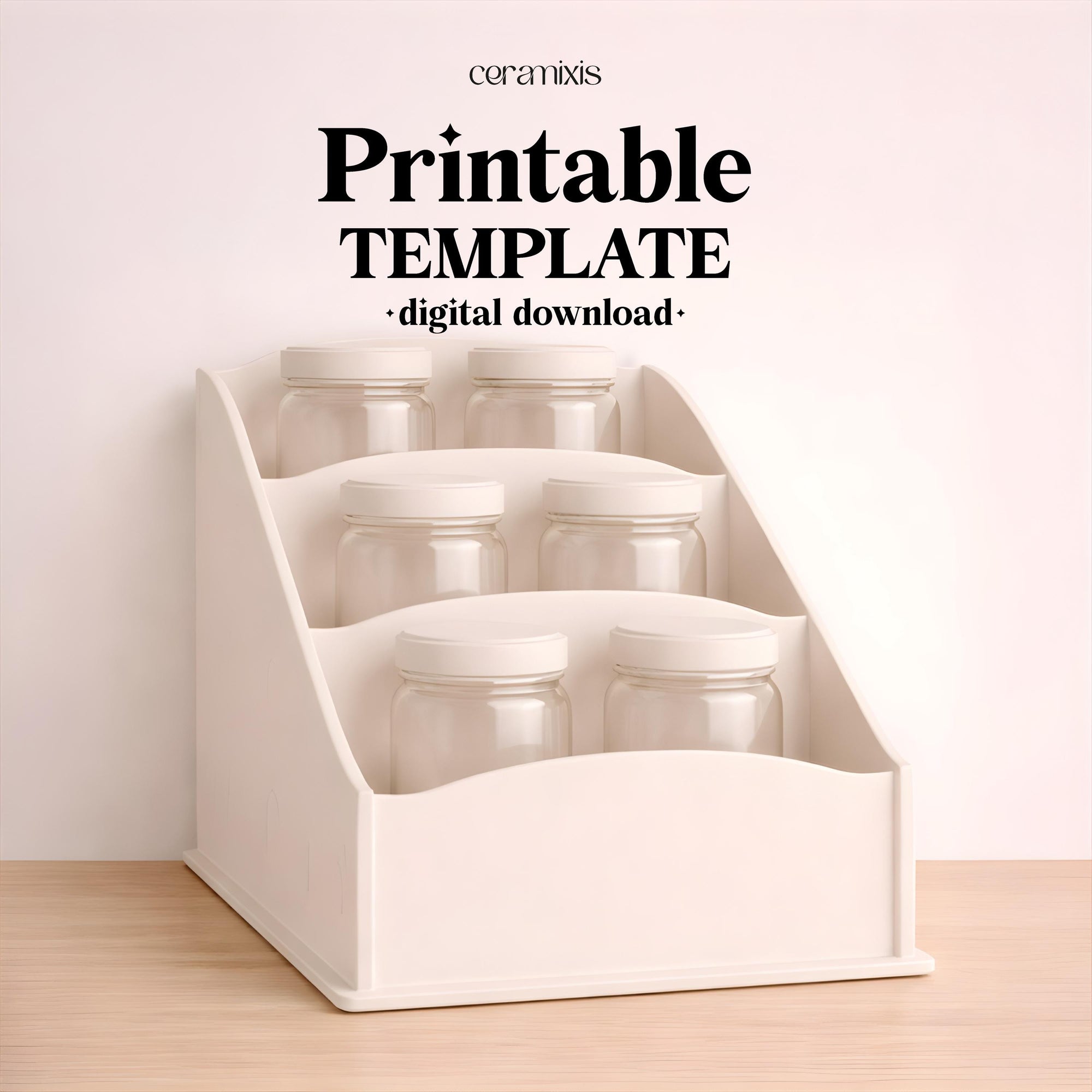 Spice Rack Pottery Template, Ceramic Slab Building, Digital Download