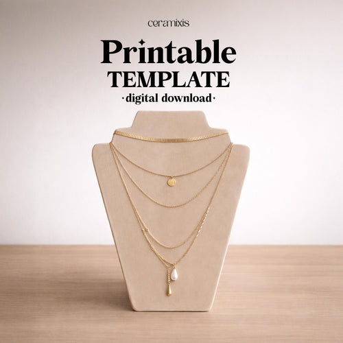 Necklace Display Pottery Template, Ceramic Slab Building, Digital Download