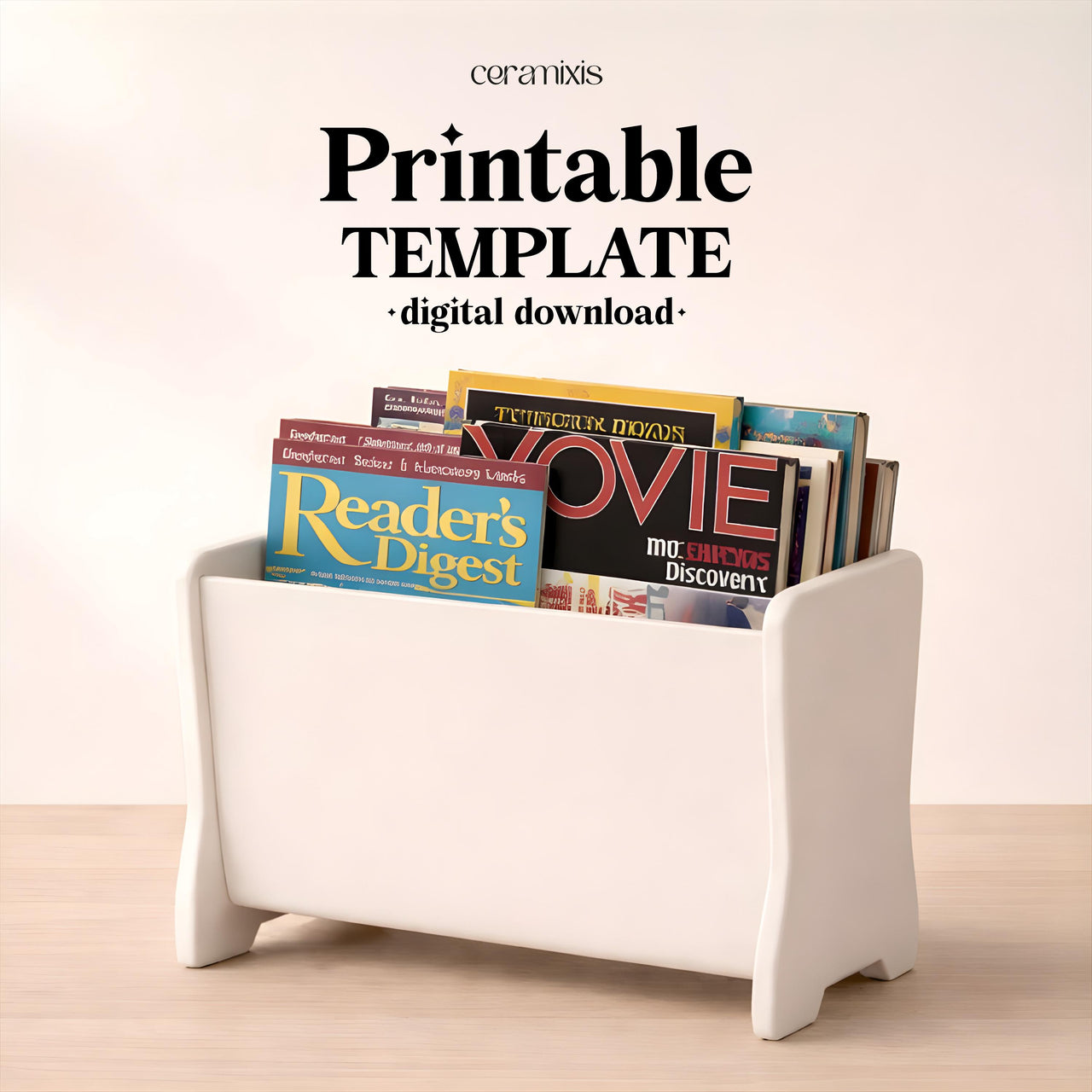 Magazine Rack Pottery Template, Ceramic Slab Building, Digital Download