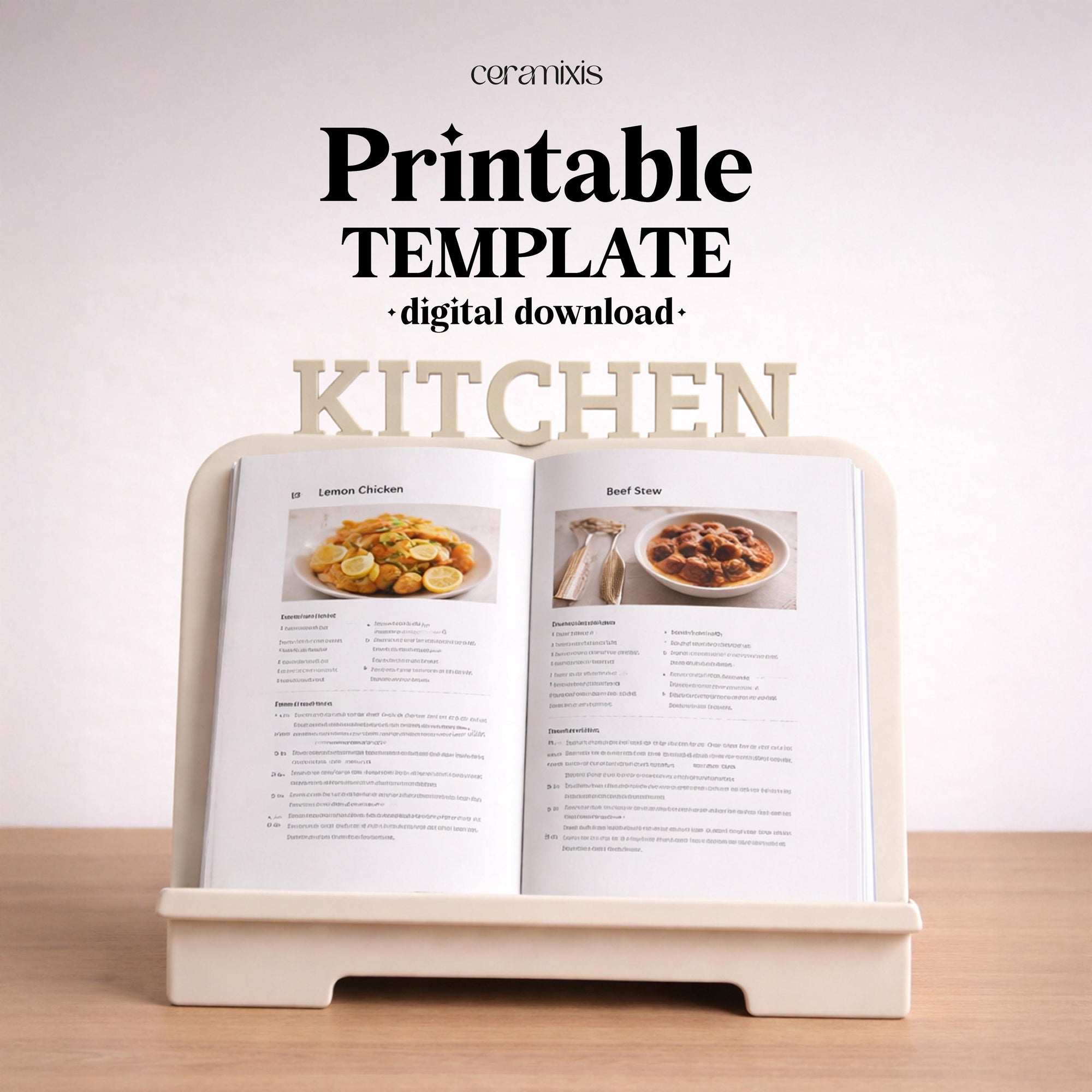 Cookbook Stand Pottery Template, Ceramic Slab Building, Digital Download